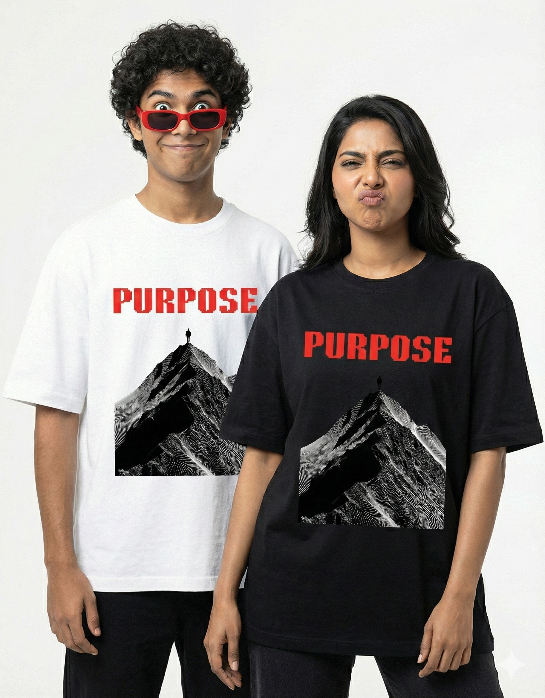 'Purpose' Pixel Mountain Oversized Tee
