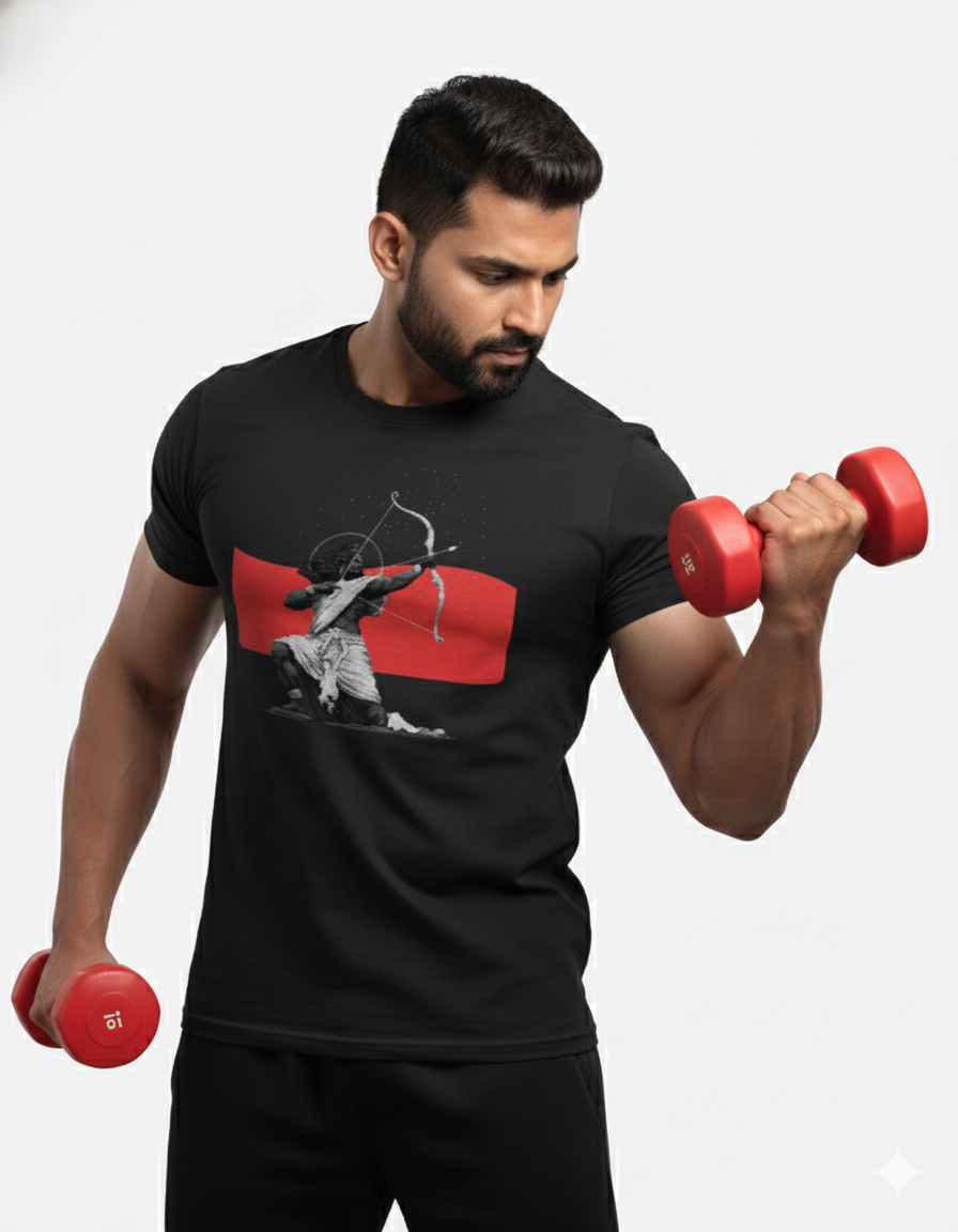 Arjuna Aim T-Shirt | Warrior Archer Workout Tee | Focus Training Shirt | Hindu God Fitness Apparel|Unisex Supima T-Shirt
