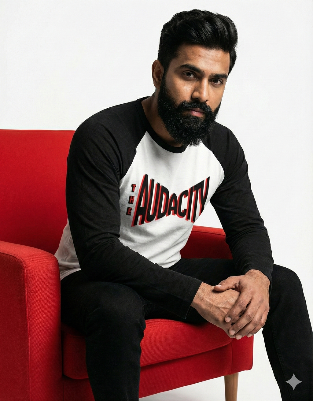 Audacity Typo Unisex T-Shirt | Bold & Stylish Graphic Tee| Unisex Raglan T-Shirt