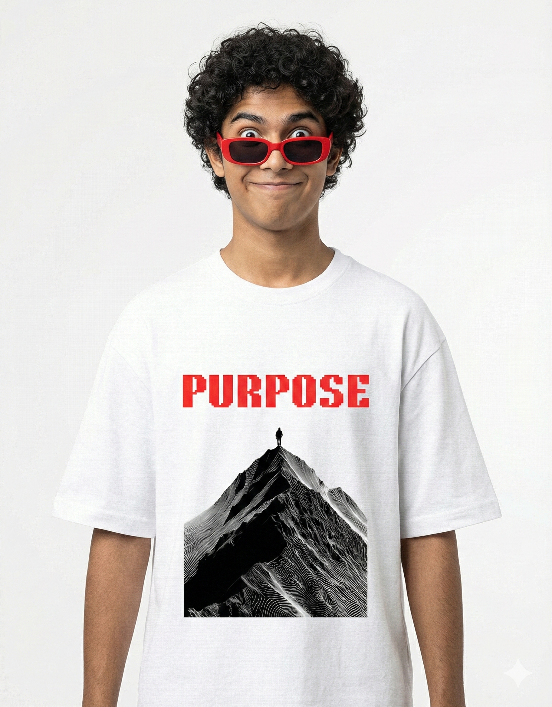 'Purpose' Pixel Mountain Oversized Tee