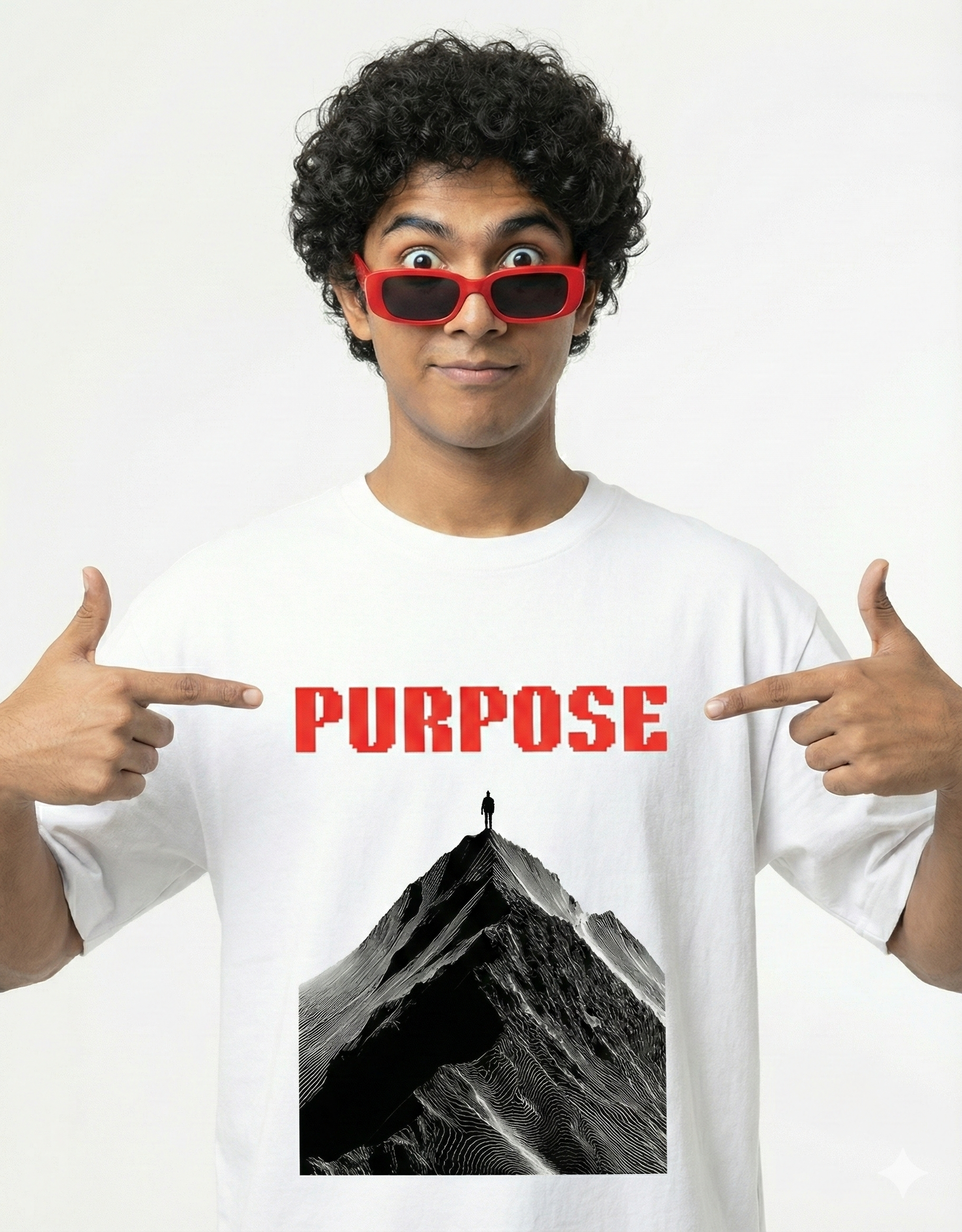'Purpose' Pixel Mountain Oversized Tee